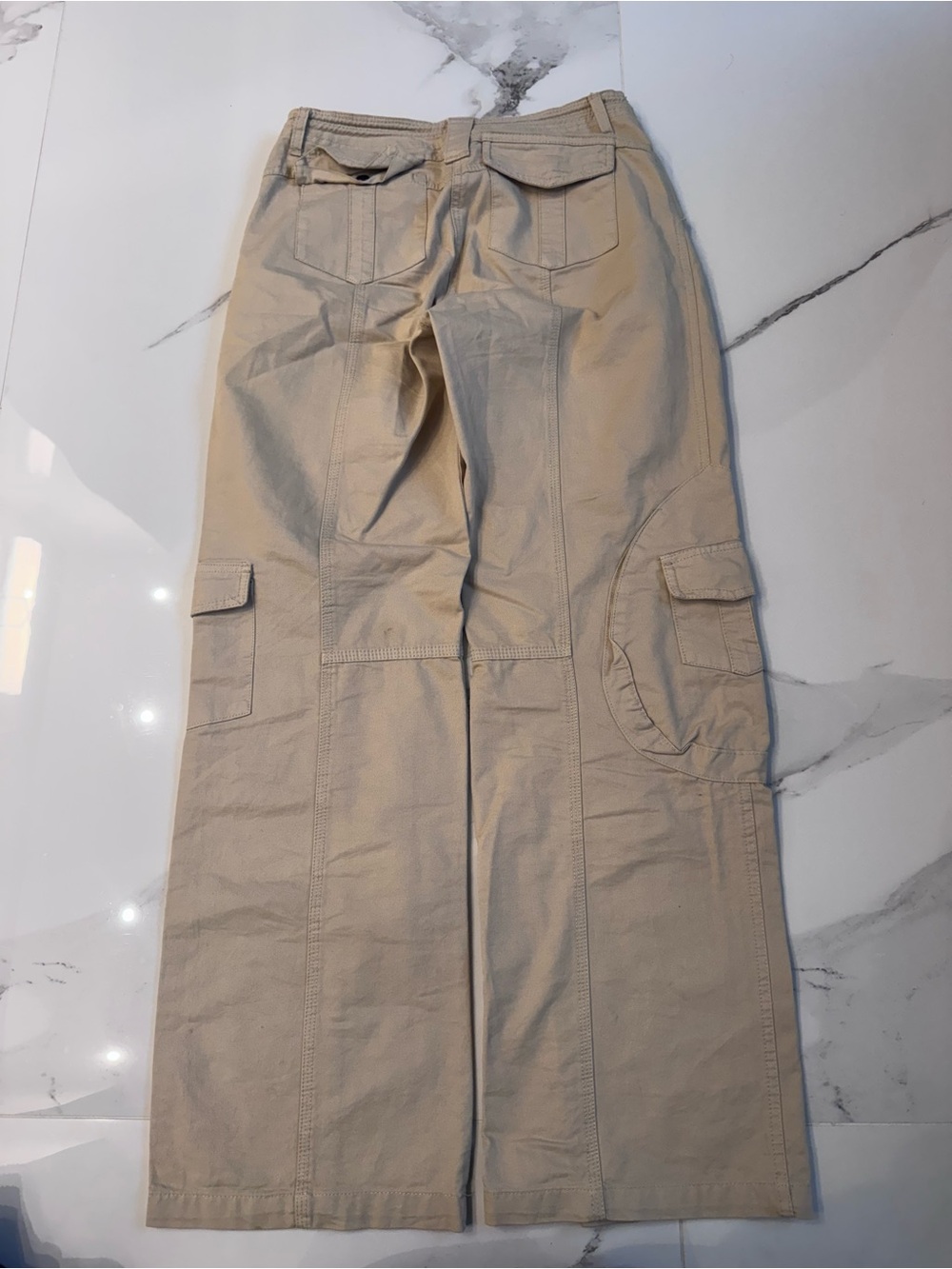 Brandy Melville Beige Wide-Leg Cargo Pants